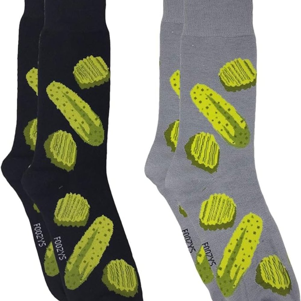 Pickles Kosher Dill Sour Jar Pickled Cucumber Fermented Food 2 Pairs Men's Socks